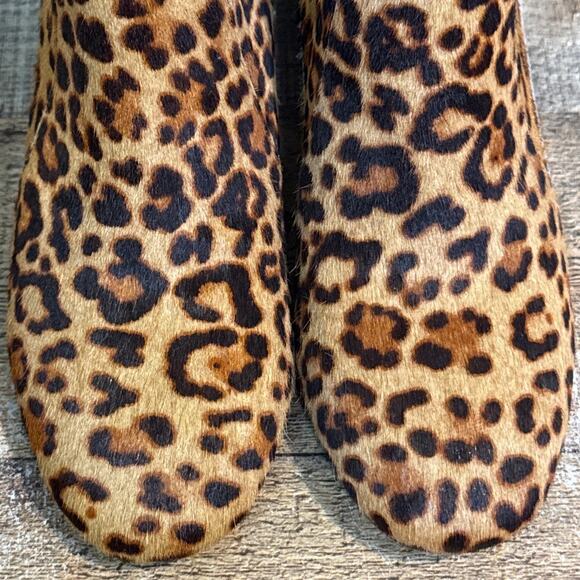 NEW Jack Rogers Berkley Booties Leopard Calf Hair Ankle Boots Size 7 - Picture 2 of 11